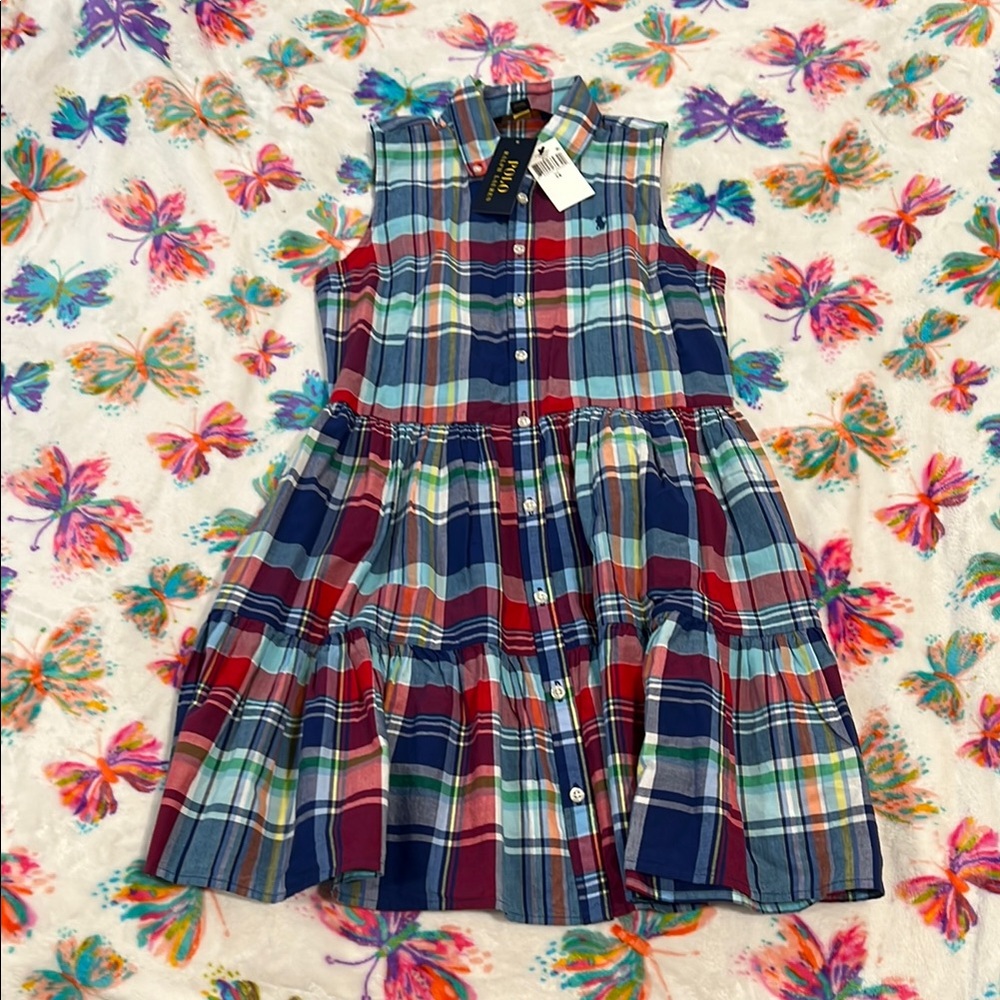Plaid Sleeveless Kids Dress